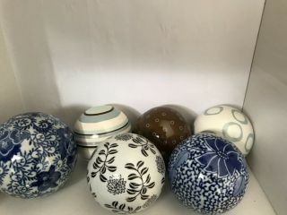 Set Of 6 Vintage Chinese Porcelain Ball.