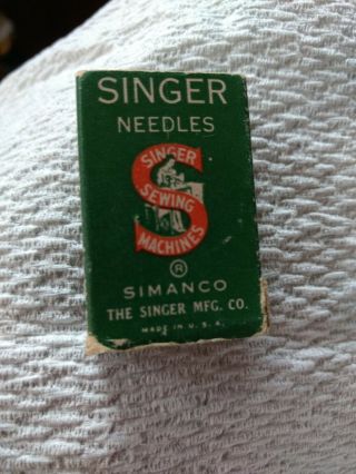 135 X 7.  " Simanco " Singer Sewing Machine Needles Usa.  Vintage Nickel Finish
