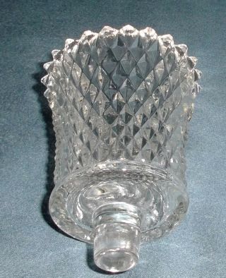 Pr Vintage Homco Home Interior Clear Glass Diamond Cut Votive Cup Candle Holders 2