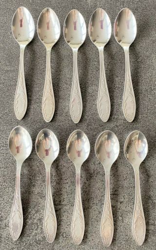 Set Of 10 Vintage Ussr Melchior Silver Plate Demitasse (coffee/espresso) Spoons