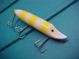 Heddon Vamp Spook Rare Color Yellow White Old Fishing Lure Topwater Lipless