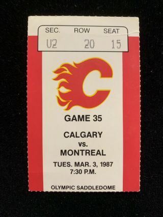 March 3 1987 Calgary Flames Stub Vs Montreal Canadiens