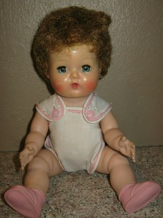 Vintage American Character 12 " Tiny Tears Baby Doll - Squeaks - Rock A Bye Eyes