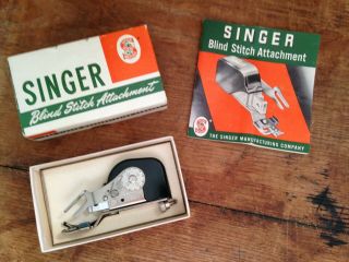 Vintage Singer Blind Stitch Attachment,  Boxed With Instruction Book 160616