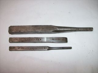 Vintage Snap On Chisel Punches 3 Pc Set - Antique Tools - Snap - On S610,  S812,  S106