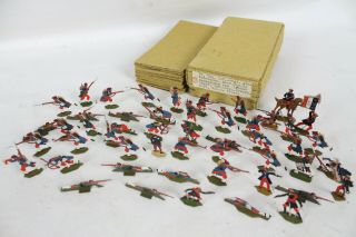 50 Vintage Tin Flats Zinnfiguren Scholtz Lead War Soldiers German Horse Folk Art