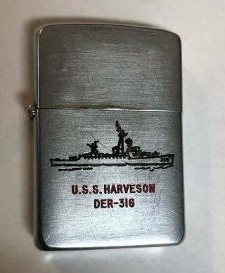 Rare Korean War Uss Harveson Destroyer Battle Ship Zippo Lighter Ex