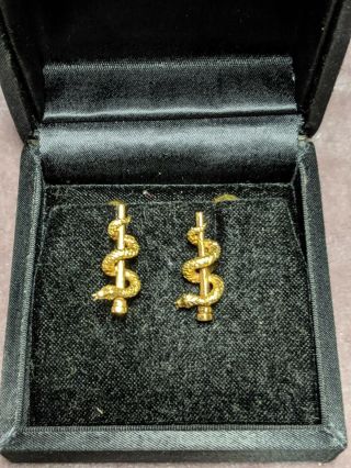Tiffany & Co.  Germany Heavy 18k Solid Gold Medical Doctors Cufflinks W/ Box