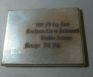 1934 Fa Cup Final Manchester City Vs Portsmouth Manager Wilf Wild Cigarette Case
