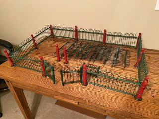 Antique Vintage Feather Christmas Tree Fence With Posts.  A.  W.  Drake Mfg