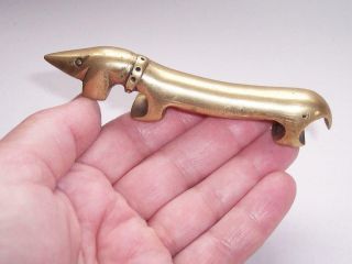 Antique/vintage Art Deco Brass Dachshund Dog Figure Bottle Opener