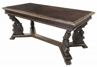 Italian Renaissance Revival Figural Carved Table,  Early 1900s