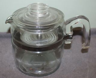 Vintage Pyrex Flameware 7756 4 - 6 Cup Coffee Pot Percolator