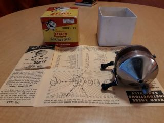 Vintage Zebco Model 22 Casting Reel W Box And Instructions