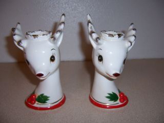 Holt Howard? Vintage Christmas Reindeer Candle Holders
