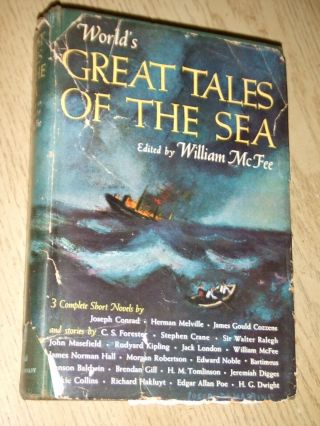 Vintage 1945 Worlds Great Tales Of The Sea Hcdj Famous Novels Book William Mcfee