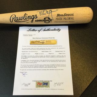 1989 Mark Mcgwire Signed Game Rawlings Baseball Bat Psa Dna
