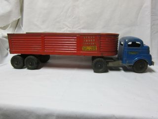Vintage Structo Steel Cargo Company Tractor Trailer Truck Blue/red 1950 
