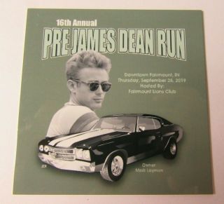 16th Annual James Dean Pre James Dean Run Car Show 2019 Dash Plaque