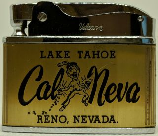Flat Advertising Lighter Lake Tahoe Cal Neva Made In Japan
