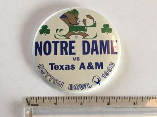 Notre Dame Vs Texas A&m Cotton Bowl 1988 Button