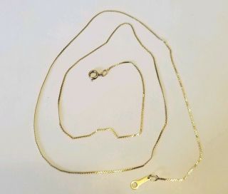 Vtg Estate 14k Italy Solid Yellow Gold Petite Chain Necklace 0.  8 Grams 21 "