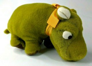 Merrythought Hippo,  Hygienic Toys England Vintage 1980s With Tag