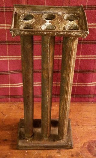 Authentic Vintage Antique 6 Taper Candle Mold,  Tapered,  Primitive,  Rustic Decor