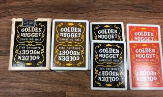 Vintage Golden Nugget Las Vegas Casino Playing Cards Brown Deck Black Box Plus