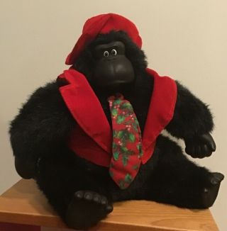 Vtg Gorilla Animated Singing Xmas Santa Blues Song Gemmy Industries