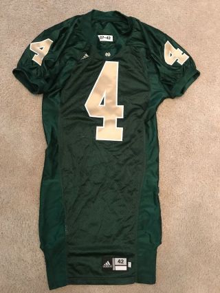 2007 Adidas Team Issued Notre Dame Football Green Jersey 4