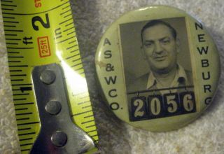 Vintage Rare A S & W Company Employee Badge Pin Pinback,  Newburg
