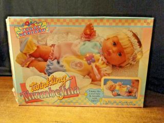Vintage Twinkling Thumbelina Ideal Nursery Doll,  1991 Tyco,  Complete With Wand