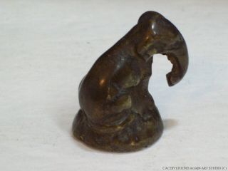 Small Bronze Elephant Figurine Vintage Opium Weight Little Statue Mini Figure