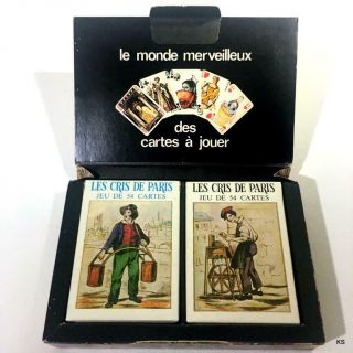 Vintage Cris Des Paris 2 Decks Playing Cards Grimaud 19th Century France 1969