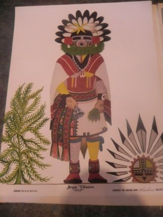 Vintage Hopi Kachina Print Portfolio - 7 Prints - Arizona Bank - Bruce Timeche - Nr