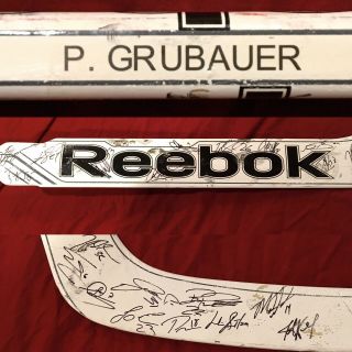 2013 - 14 Philipp Grubauer Hershey Bears Ahl Game Autographed Hockey Stick