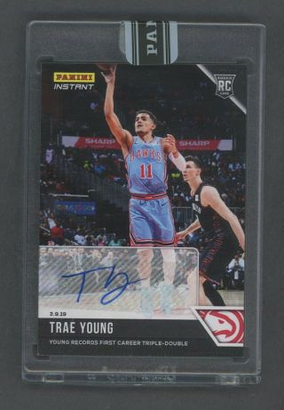 2018 - 19 Panini Instant Triple Double Trae Young Hawks Rc Rookie Auto 1/1
