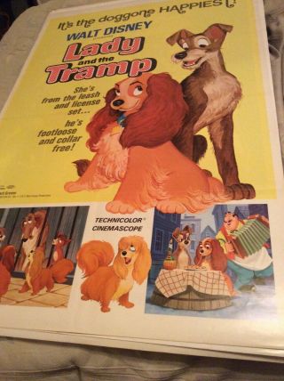 Disney Vintage “ Lady And The Tramp” Poster - 1971