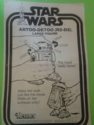 Star Wars Vintage Kenner R2 - D2 Large Size Action Figure Instructions