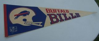 Vintage Buffalo Bills Nfl Sports Felt Pennant Full Size White Guard Ex Cond