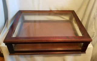 Antique General Store Vintage Mercantile Display Counter Top Wood & Glass Case