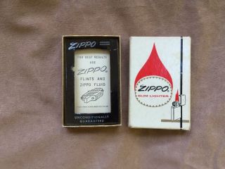 Vintage 1964 2 Dots ZIPPO Slim Lighter with Box,  Never Fired,  NOS 2