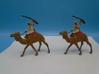 Vintage Lead Toy Figures Arabs 0n Camels Swing Arms Britains Ltd Barclay Manoil?