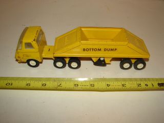 Vintage Mini Tonka Toy Truck Metal Construction Bottom Dump Rock Hauler Semi