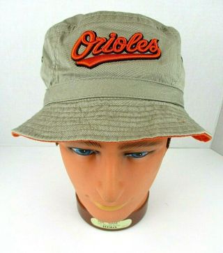 Baltimore Orioles Miller Lite Reversible Bucket Hat Tan Orange /