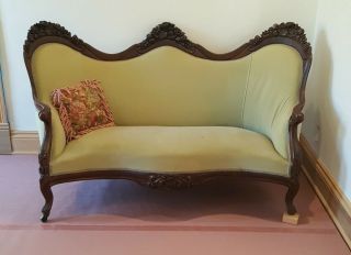 Authentic John Henry Belter Rosewood Laminated Sofa Settee Rosalie W/ Grapes