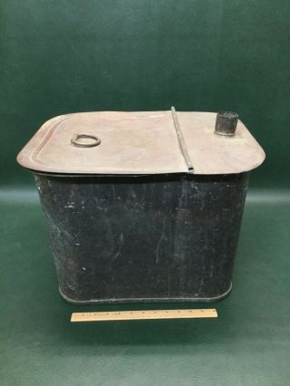 Large Heavy Duty Unusual Antique Copper Still Maple Syrup Steamer Hinged Lid