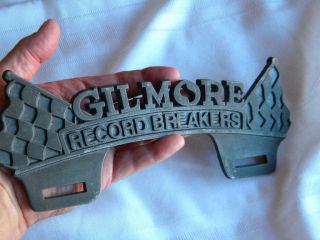 Vintage Gilmore Service Station Gas Oil License Plate Topper 1930s Rat Rod Sled