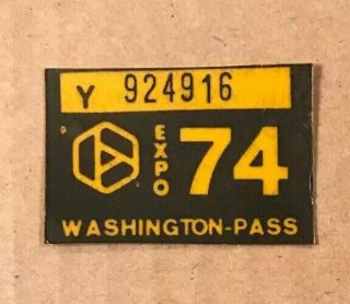 1974 Washington Passenger Vehicle License Plate Tag